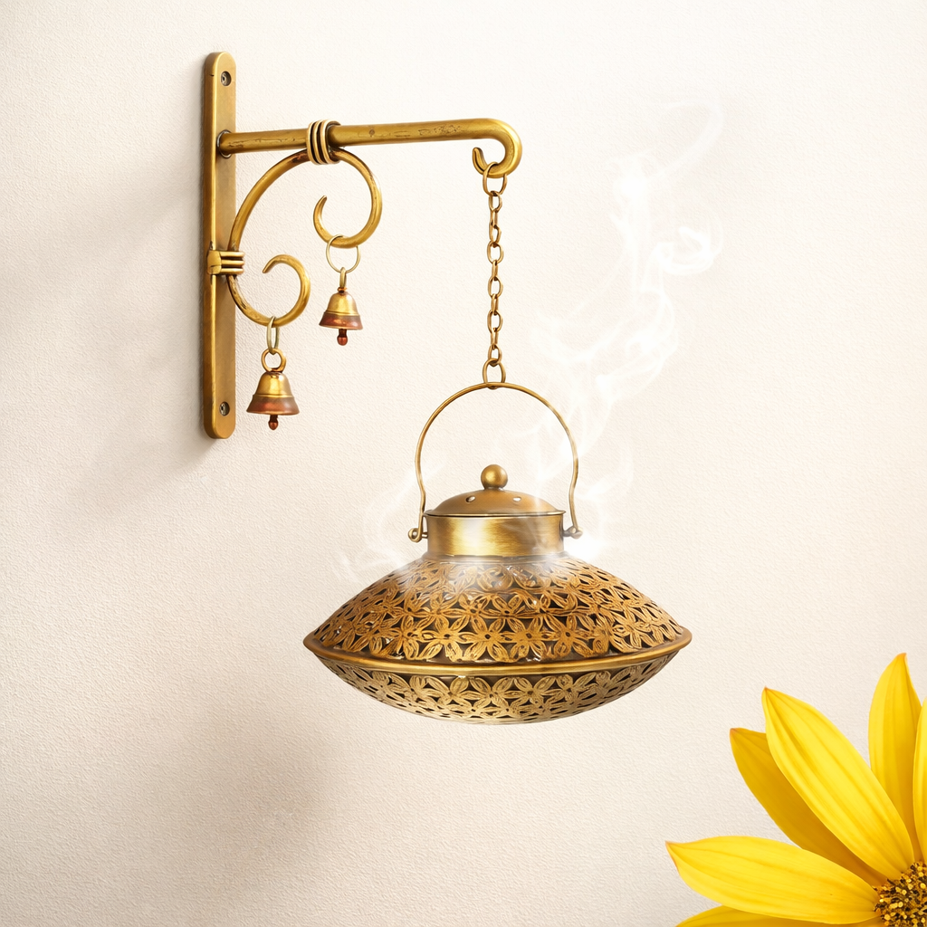 Brass Wall Hanging Dhoop Holder